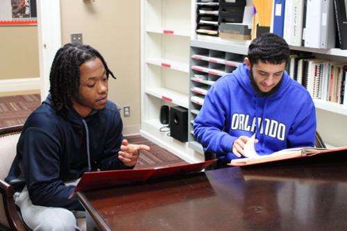 Seniors working on intern project